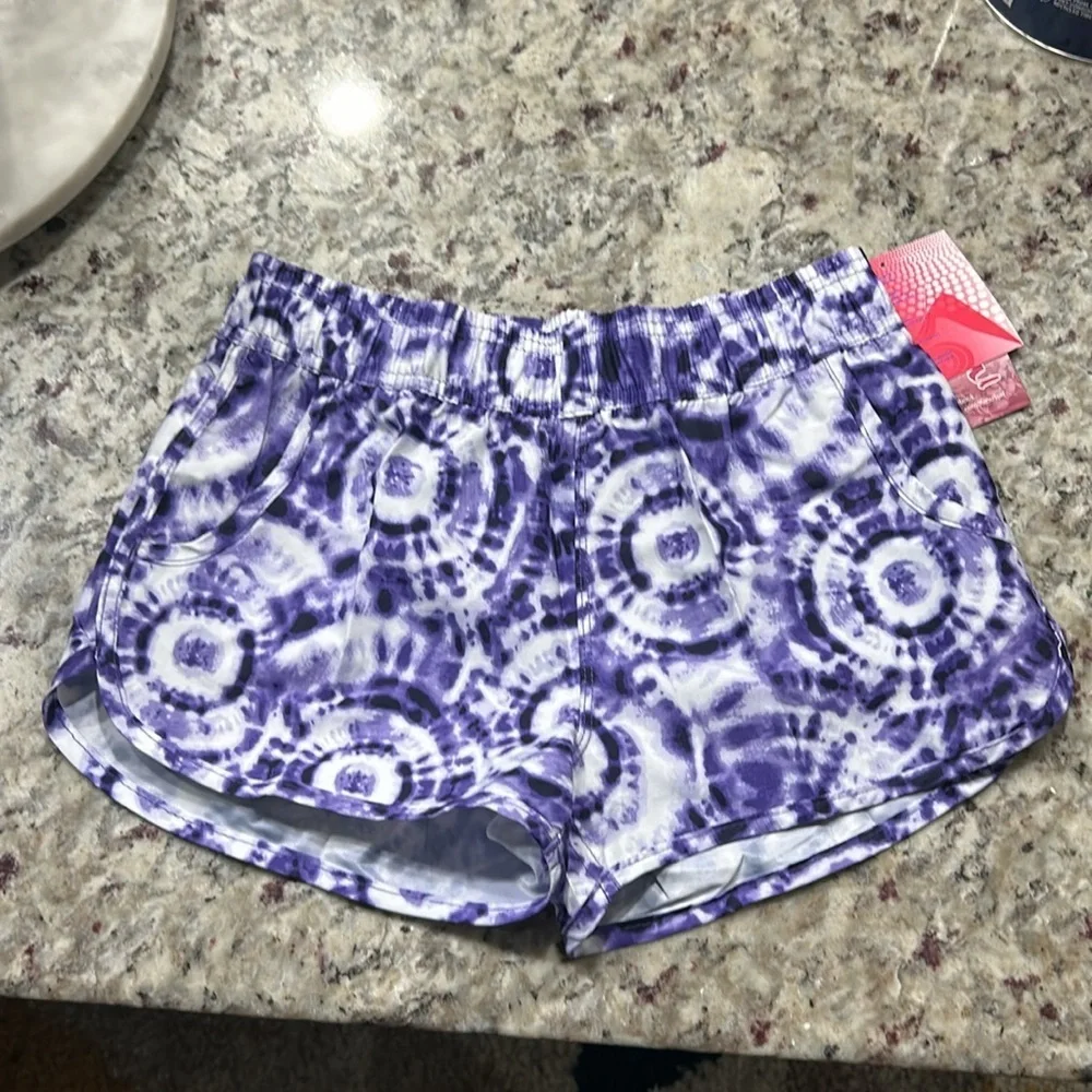 Kanu Surf Girls sandy upf 50 +Quick Dry beach boardshort blue size Large 12/14